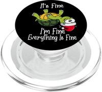 It's Fine I'm Fine Everything is Fine Funny Cute Xmas Turtle PopSockets PopGrip para MagSafe