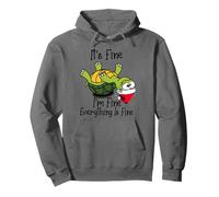 It's Fine I'm Fine Everything is Fine Funny Cute Xmas Turtle Sudadera con Capucha