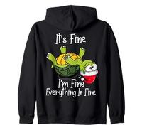 It's Fine I'm Fine Everything is Fine Funny Cute Xmas Turtle Sudadera con Capucha