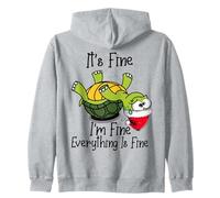 It's Fine I'm Fine Everything is Fine Funny Cute Xmas Turtle Sudadera con Capucha