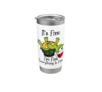 It's fine I'm fine everything is fine funny Cute Xmas Turtle Vaso térmico de acero inoxidable de doble pared