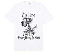 It's Fine I'm Fine Everything is Fine Funny Great Danés Dog Comfort Colors Adult Heavyweight T-Shirt