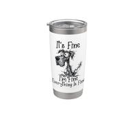 It's Fine I'm Fine Everything is Fine Funny Great Danés Dog Vaso térmico de acero inoxidable de doble pared
