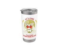 It's Fine I'm Fine Everything Is Fine Navidad Gato Mujeres Hombres Vaso térmico de acero inoxidable de doble pared
