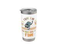 It's Fine I'm Fine Everything Is Fine Navidad Gato Mujeres Hombres Vaso térmico de acero inoxidable de doble pared