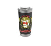 It's Fine I'm Fine Everything Is Fine Navidad Gato Mujeres Hombres Vaso térmico de acero inoxidable de doble pared