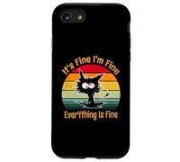 It's Fine I'm Fine Everything Is Fine Retro Vintage Gato Negro Carcasa para iPhone SE (2020) / 7/8