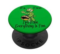 It's Fine I'm Fine Everything is oky Funny Turtle Great Gift PopSockets PopGrip Adhesivo