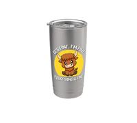 It's Fine I'm Fine Kawaii Heifer Scottish Highland Cow Lover Vaso térmico de acero inoxidable de doble pared