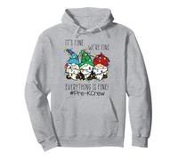 It's Fine We're Fine Gnomo Pre-K Teacher Luz de Navidad Sudadera con Capucha
