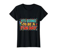 It's Going To Be A Fun Day Energy Mindset Positivity Camiseta gráfica económica, Mujer, Negro, M