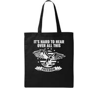 It's Hard to Hear Over All This Freedom - Bolsa de algodón ecológico natural, color negro, Black, Talla única