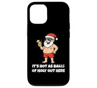 It's Hot As Balls of Holly out Here Funny Santa Christmas Carcasa para iPhone 12/12 Pro