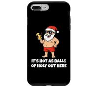 It's Hot As Balls of Holly out Here Funny Santa Christmas Carcasa para iPhone 7 Plus/8 Plus