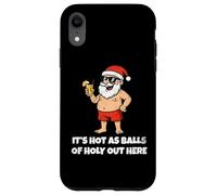 It's Hot As Balls of Holly out Here Funny Santa Christmas Carcasa para iPhone XR