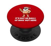 It's Hot As Balls of Holly out Here Funny Santa Christmas PopSockets PopGrip Adhesivo