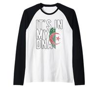 It's in My DNA Bandera Nacional Argelina Patrimonio de Argelia Camiseta Manga Raglan