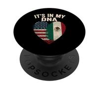 It's In My DNA Half American Half Mexican USA México Bandera PopSockets PopGrip Adhesivo
