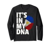 IT'S IN MY DNA Philippines Flag T Shirt Gift Souvenir Home Manga Larga