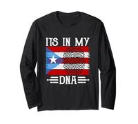 It's In My DNA Puerto Rico Flag Fingerprint Manga Larga