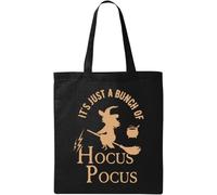 It's Just A Hocus Pocus, divertida bolsa de algodón ecológico natural para Halloween, color negro, Black, Talla única