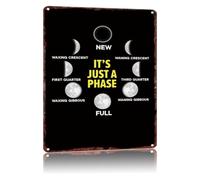 Its Just A Phase Sign Vintage Metal Tin for Bedroom Dorm Door Wall Decor Quirky Inspirational Saying Plaque for Indoor Outdoor Patio 8 X 12 inch