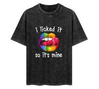 It's LGBT Rainbow It I Gay Yellow Mine So Lips Licked Pride Mens T-Shirt Casual Cotton Unisex Black Tees Tops 3XL