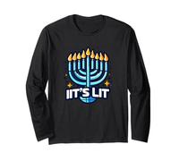 It's Lit Hanukkah Jewish Holiday Janucá Manga Larga