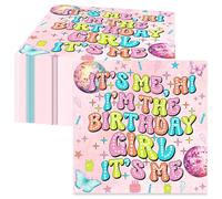 It's Me Hi Im The Birthday Girl Its Me - Servilletas de papel desechables para fiesta de cumpleaños, 60 unidades, diseño de estrella de la música, para cantante, fanático, temática musical, para