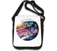 It's More Than Just Music - Bolso de hombro con eslogan borroso, color blanco, White, Talla única