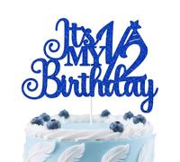 It's My 1/2 Birthday Cake Topper, suministros para fiesta de cumpleaños de 6 meses, letrero decorativo para tartas de Half Way to One, color azul