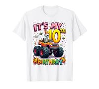 It's My 10th Birthday Boy Skeleton Monster Truck Halloween Camiseta