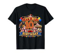 Its My 10th Birthday Circus 10 Yrs Old Carnival Party Kids Camiseta