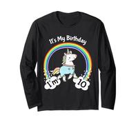 It's My 10th Birthday Cute Unicorn 10 Year Old Girls Manga Larga