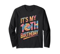It's My 10th Birthday Volleyball Tie Dye Party Celebration Manga Larga