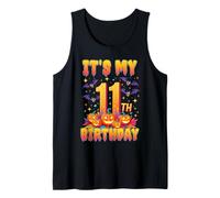 It's My 11th Birthday 11 Year Old Kids Halloween Pumpkin Camiseta sin Mangas