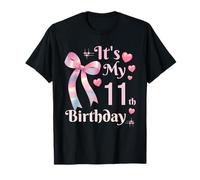It's My 11th Birthday Coquette Bow 11 Year Old Birthday Girl Camiseta