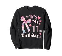 It's My 11th Birthday Coquette Bow 11 Year Old Birthday Girl Sudadera