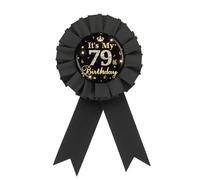 It's My 11th Birthday - Pin de insignia de hojalata, corona dorada con texto en inglés "Happy 11th Birthday", 11 y fabuloso cumpleaños, roseta negra para niño y niña, botones de broche para fiesta de