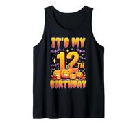 It's My 12th Birthday 12 Year Old Kids Halloween Pumpkin Camiseta sin Mangas