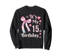 It's My 15th Birthday Coquette Bow 15 Year Old Birthday Girl Sudadera