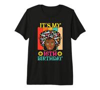 It's My 16th Birthday Vintage African Girl 16 Years Old Afro Camiseta Premium