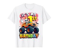 It's My 1st Birthday Boy Skeleton Monster Truck Halloween Camiseta