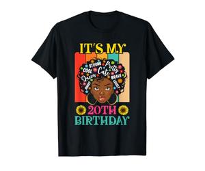 It's My 20th Birthday Vintage African Girl 20 Years Old Afro Camiseta gráfica económica
