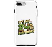 It's My 24th Birthday - Pixel Graphic - Fiesta de cumpleaños Artesanal Carcasa para iPhone 7 Plus/8 Plus