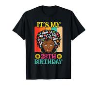 It's My 28th Birthday Vintage African Girl 28 Years Old Afro Camiseta