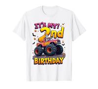 It's My 2nd Birthday Boy Skeleton Monster Truck Halloween Camiseta