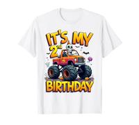 It's My 2nd Birthday Boy Skeleton Monster Truck Halloween Camiseta