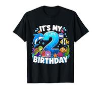 Its My 2nd Birthday Sea Ocean Animal 2 Years Old Kids Camiseta
