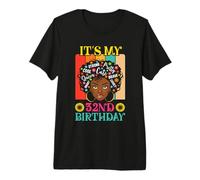 It's My 32nd Birthday Vintage African Girl 32 Years Old Afro Camiseta Premium